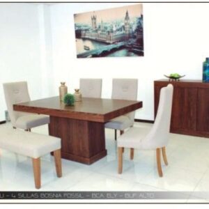 Antecomedor Malibu 4 Sillas Bosnia Fossil 1 Banca Valencia